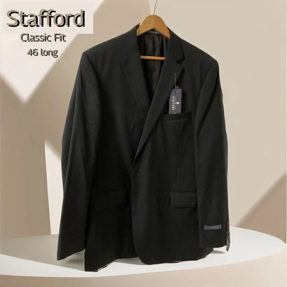 Stafford Classic Fit NWT Men’s Suit/Blazer Jacket 100% Wool